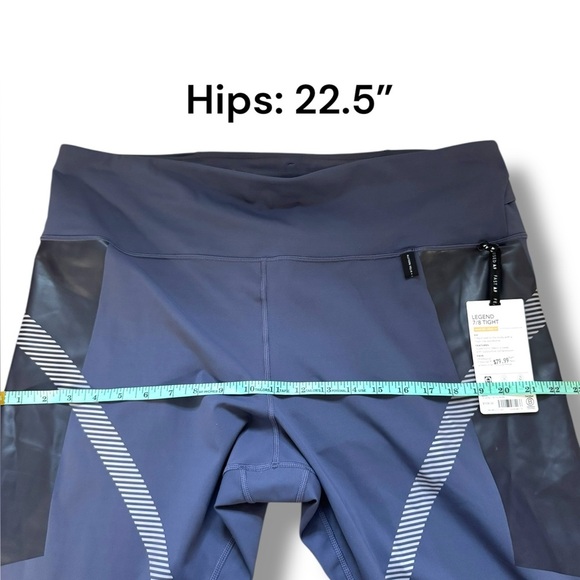 NWT Athleta x Felix Allyson Size 3X Legend Striped 7/8 Legging Violet & Grey - Picture 7 of 11